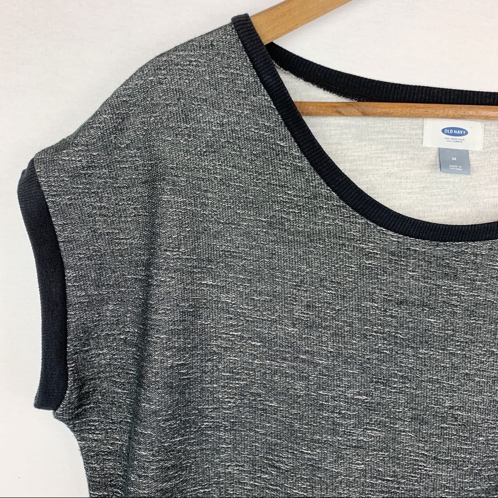 Old Navy Thick Box Cut Crop Top Black Hem Sweater - Picture 6 of 11